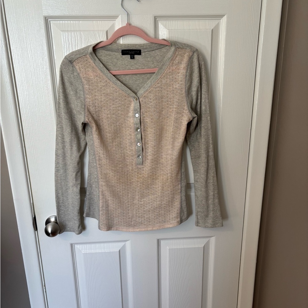 Macy’s Gray and Pink Long Sleeve Top